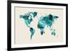 Map of the World Map Watercolor-Michael Tompsett-Framed Art Print