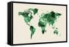 Map of the World Map Watercolor-Michael Tompsett-Framed Stretched Canvas