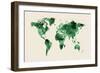 Map of the World Map Watercolor-Michael Tompsett-Framed Art Print