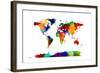 Map of the World Map-Michael Tompsett-Framed Art Print