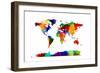 Map of the World Map-Michael Tompsett-Framed Art Print