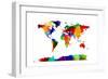 Map of the World Map-Michael Tompsett-Framed Art Print