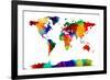 Map of the World Map-Michael Tompsett-Framed Art Print