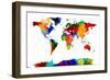 Map of the World Map-Michael Tompsett-Framed Art Print