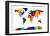 Map of the World Map-Michael Tompsett-Framed Art Print