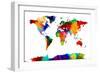 Map of the World Map-Michael Tompsett-Framed Art Print