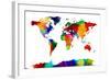 Map of the World Map-Michael Tompsett-Framed Art Print