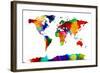 Map of the World Map-Michael Tompsett-Framed Art Print