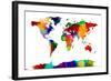 Map of the World Map-Michael Tompsett-Framed Art Print