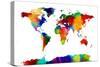 Map of the World Map-Michael Tompsett-Stretched Canvas