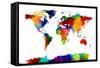 Map of the World Map-Michael Tompsett-Framed Stretched Canvas