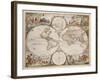 Map Of The World: 'Nova Orbis Tabula in Lucem Edita'. Amsterdam. 1680-Frederick de Wit-Framed Giclee Print