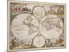 Map Of The World: 'Nova Orbis Tabula in Lucem Edita'. Amsterdam. 1680-Frederick de Wit-Mounted Giclee Print