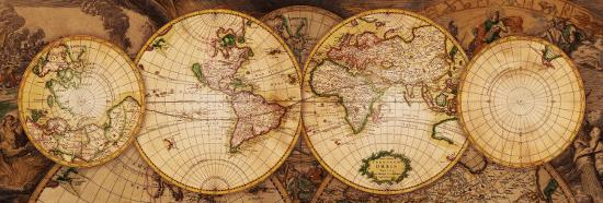 Map of the World: Nova Totius Terrarum Orbis-null-Lamina Framed Art Print