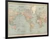 Map of the World on Mercator's Projection, Showing the Chief Countries and their Colonies-Encyclopaedia Britannica-Framed Art Print