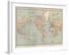 Map of the World on Mercator's Projection, Showing the Chief Countries and their Colonies-Encyclopaedia Britannica-Framed Art Print