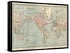 Map of the World on Mercator's Projection, Showing the Chief Countries and their Colonies-Encyclopaedia Britannica-Framed Stretched Canvas