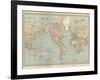 Map of the World on Mercator's Projection, Showing the Chief Countries and their Colonies-Encyclopaedia Britannica-Framed Art Print