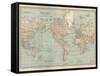 Map of the World on Mercator's Projection, Showing the Chief Countries and their Colonies-Encyclopaedia Britannica-Framed Stretched Canvas