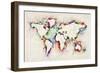 Map of the World Paint Splashes-Michael Tompsett-Framed Premium Giclee Print