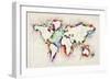 Map of the World Paint Splashes-Michael Tompsett-Framed Premium Giclee Print