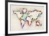 Map of the World Paint Splashes-Michael Tompsett-Framed Art Print