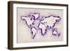 Map of the World Paint Splashes-Michael Tompsett-Framed Art Print