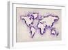 Map of the World Paint Splashes-Michael Tompsett-Framed Art Print