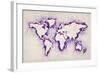 Map of the World Paint Splashes-Michael Tompsett-Framed Art Print