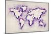 Map of the World Paint Splashes-Michael Tompsett-Mounted Premium Giclee Print