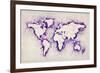 Map of the World Paint Splashes-Michael Tompsett-Framed Art Print