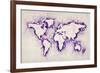 Map of the World Paint Splashes-Michael Tompsett-Framed Art Print