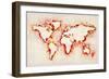 Map of the World Paint Splashes-Michael Tompsett-Framed Art Print