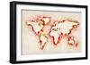 Map of the World Paint Splashes-Michael Tompsett-Framed Art Print