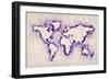 Map of the World Paint Splashes-Michael Tompsett-Framed Art Print