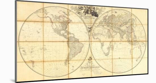 Map of the World, Researches of Capt. James Cook, c.1808-Aaron Arrowsmith-Mounted Art Print