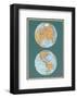 Map of the World’s Hemispheres, two views-null-Framed Art Print