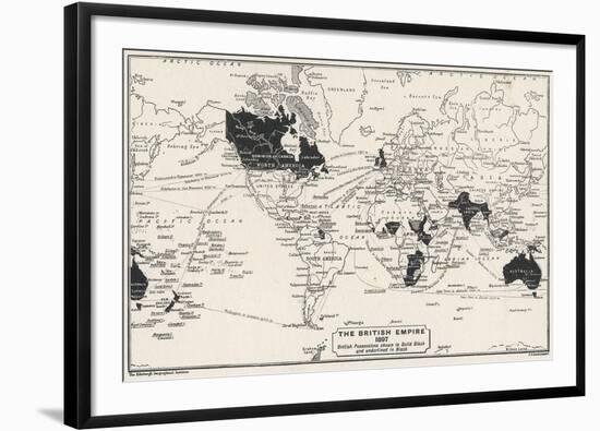 Map of the World Showing British Empire Possessions-J.g. Bartholomew-Framed Photographic Print