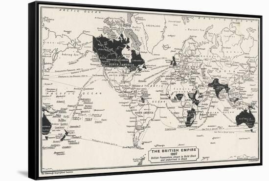 Map of the World Showing British Empire Possessions-J.g. Bartholomew-Framed Stretched Canvas