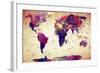 Map of the World Vintage-Mark Ashkenazi-Framed Giclee Print