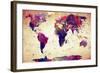 Map of the World Vintage-Mark Ashkenazi-Framed Giclee Print