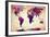 Map of the World Vintage-Mark Ashkenazi-Framed Giclee Print
