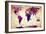 Map of the World Vintage-Mark Ashkenazi-Framed Giclee Print