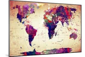 Map of the World Vintage-Mark Ashkenazi-Mounted Giclee Print