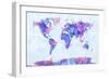 Map of the World Watercolour-Michael Tompsett-Framed Art Print