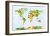 Map of the World Watercolour-Michael Tompsett-Framed Art Print