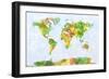 Map of the World Watercolour-Michael Tompsett-Framed Art Print