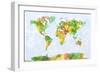 Map of the World Watercolour-Michael Tompsett-Framed Art Print