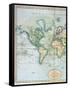 Map of the World: Western Half of "A New Chart of the World, on Mercator's Projection, Exhibiting…-null-Framed Stretched Canvas