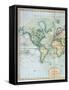Map of the World: Western Half of "A New Chart of the World, on Mercator's Projection, Exhibiting…-null-Framed Stretched Canvas